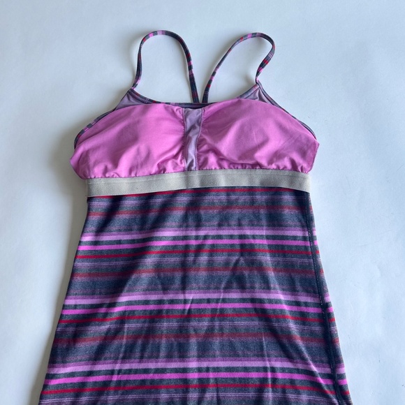 Lululemon Purple Pink Grey Striped Top size S - Picture 11 of 12